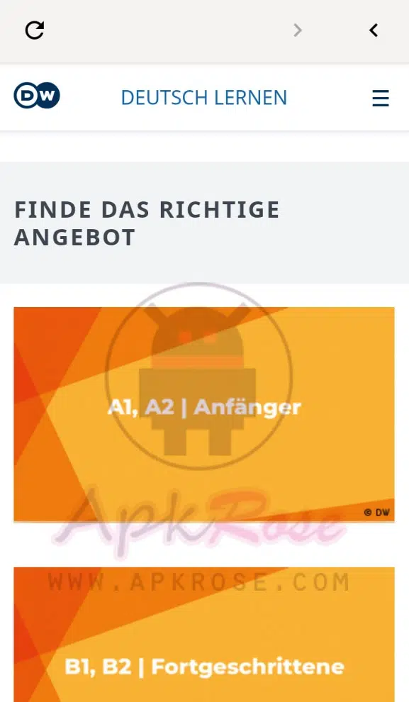 تطبيق تعليم اللغة الالمانية DW Learn German APK للأندرويد